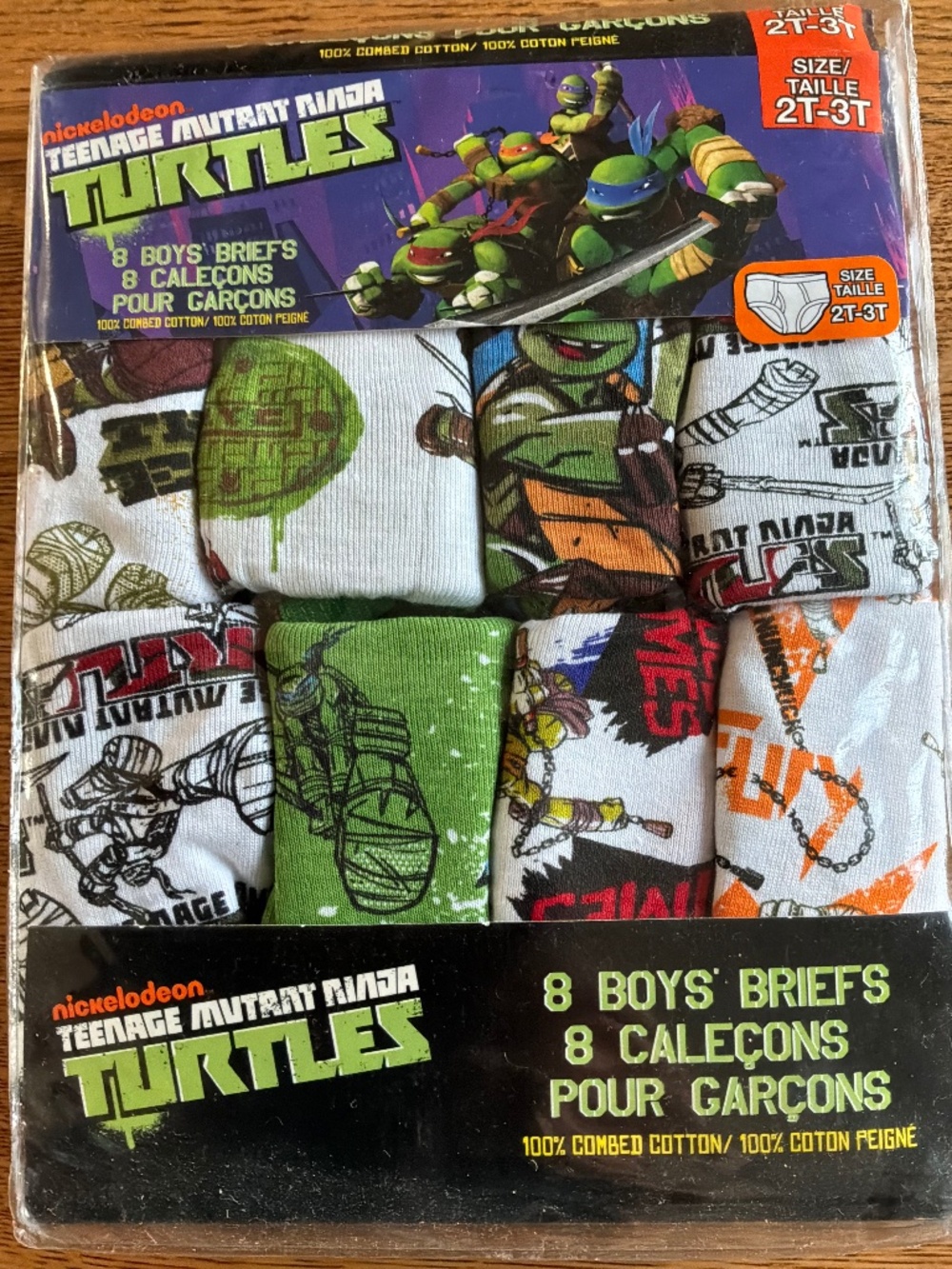 New Teenage Mutant Ninja Turtles Boys Briefs 8-Pack 2T-3T NIP